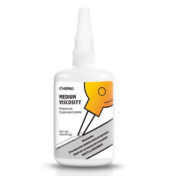 CYAPRO Professional Grade CA Super Glue, 4 oz, Medium Viscosity Adhesive for Plastic, Wood, Metal, Clear