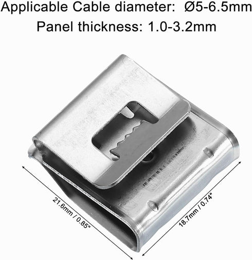 10pcs 21.6mm HARFINGTON Trailer Frame Wire Clips Length Solar Panel Wire Clip Stainless Steel Trailer Wiring Clips