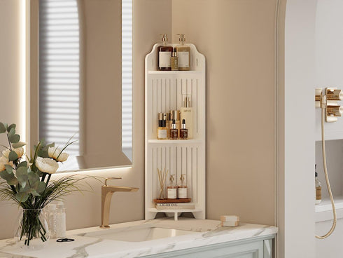 3-Tier VECELO Bathroom Shelves for Narrow Space, Modern Corner Shelf Stand,Small Storage Organizer for Bathroom,Toilet