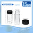 15 PCS 10ML Borosilicate Glass Vials, Small Liquid Sample Vials with 18-400 Black Screw Caps