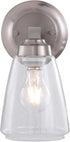 Aspen Creative 62732-09-1, 5" One-Light Metal Bathroom Vanity Wall Light Fixture, Wide, Transitional Design in Satin