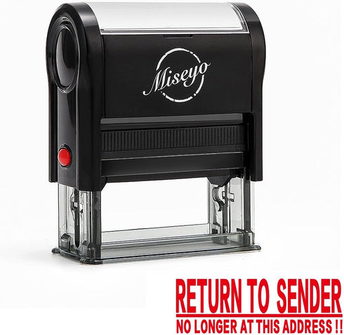 Miseyo Return to Sender NO Longer at This Address Self Inking Rubber Stamp, Large Size, Red Ink