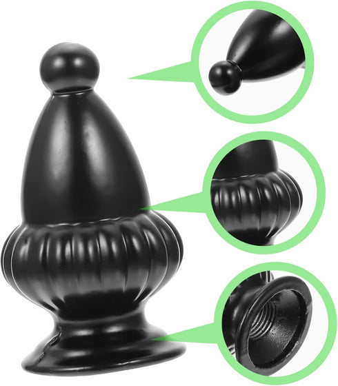 Gadpiparty 2pcs Black Aluminum Lamp Finial Simple Decorative Light Accessory for Table and Floor Lamps Easy to Install