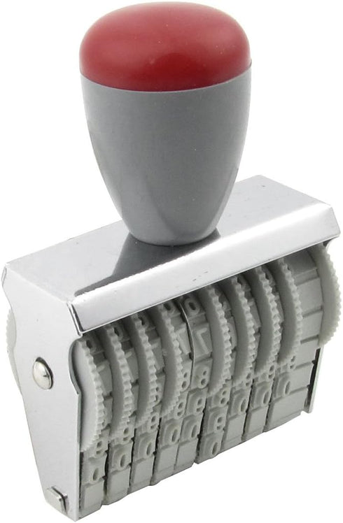 Uxcell Rubber Office 9 Band 0-9 Numbers Digit Numbering Stamp, Gray Red