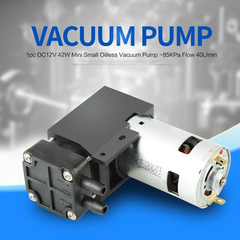 FTVOGUE Oilless Vacuum Pump Mini DC12V 42W Brush Piston Pressure Pump Flow 40L/min