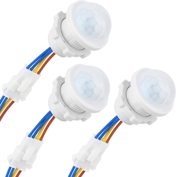 Qtcial 3-Pack Motion Sensor Light Switch, PIR Infrared Sensor, 30S Time Delay, Smart