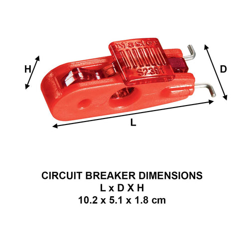 Master Lock S2391 Miniature Circuit Breaker, Lockout Tagout, Red, Wide Toggles