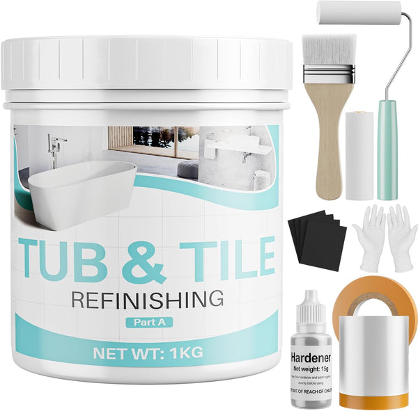 Tub Paint for Bathtub, 35oz Tub and Tile Refinishing Kit with Tools,