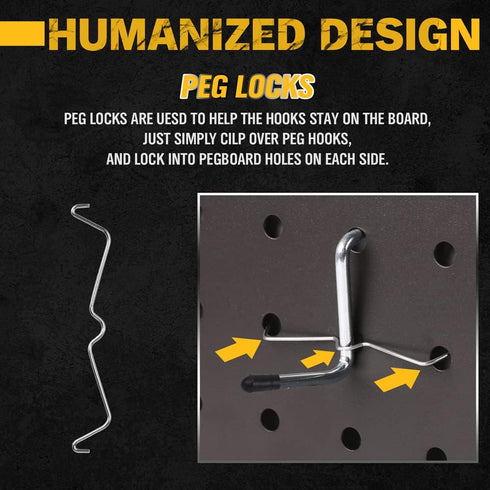 ELEAD 260 Piece Pegboard Hooks, 1/8 and 1/4 inch Organizer Accessories with Pegboard Bins