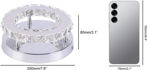 Modern Mini Led Crystal Chandelier Semi Flush Mount Crystal Pendant Ceiling Light for Bedrooms Dinning Rooms Hallway