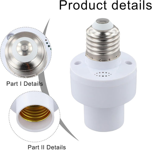 Generic 360-Degree Bulb E27 110-220V Infrared Motion Sensor Smart Socket Switch for Lamps, Wide Voltage Compatible