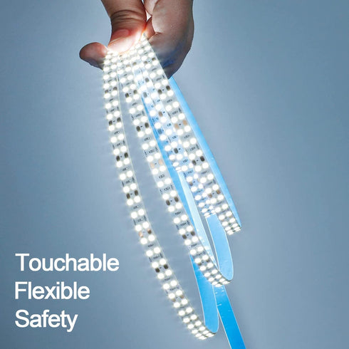 24V 32.8ft/10M 6000K 2400LEDs 2835SMD 160W 11000LM IP20 Double Row LED Strip Light Cool White High Brightness