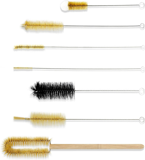 Cleaning Brush Set, 7PCS Brush Cleaner for Labware, Tube, Bottle with Narrow Nozzles, Nylon Bristles Material