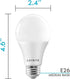 LUXRITE A19 LED Light Bulbs 100 Watt Equivalent Dimmable 2700K Warm White 1600 Lumens E26 Medium Base Indoor Outdoor (4