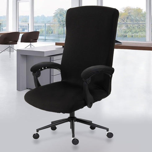 Water Resistant Stretch Computer Office Chair Cover with Armrest Covers, Durable Zipper Universal Washable Removable