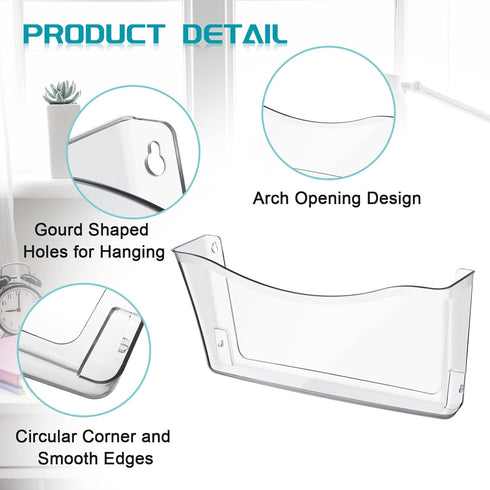 Colarr 6 Pcs Expandable Pocket Wall File Set, Wall Mountable Space Saving Organizer for Office