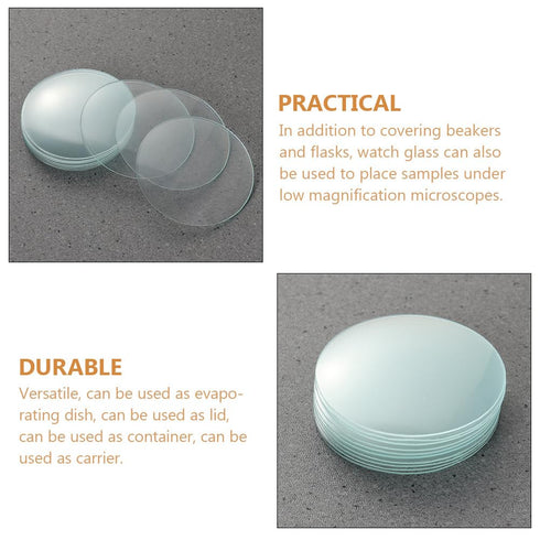 Beaker Glass Watch Glasses, 10pcs Laboratory Equipment Accessories, 80mm Beaker Covers for Watch Glass