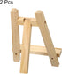 PATIKIL 7.9" Mini Wooden Easel Stand, 2 Pack Triangle Holder for Displaying Photos, Cards, Canvases, Wood Color