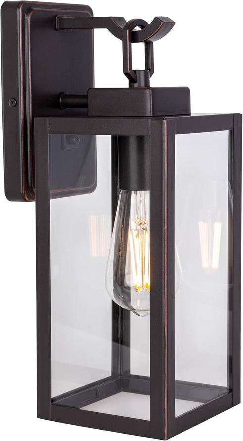 LIT-PaTH Outdoor Wall Lantern, Wall Sconce as Porch Lighting Fixture, E26 Medium