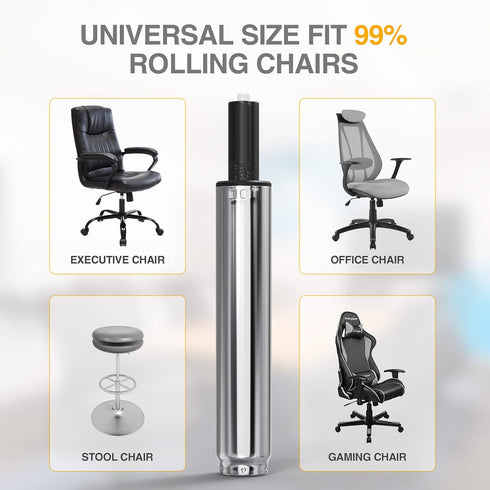 Office Chair Cylinder Replacement, Heavy-Duty Gas Lift Cylinder, Universal Size Fits Most Chairs