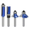 BENESOON 4PCS Router Bit Set 1/4 Inch Shank, Tungsten Carbide Tip Includes Top