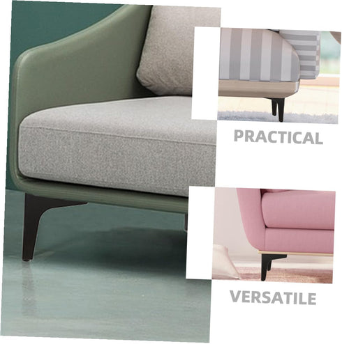 FUTUREORYY 4pcs 17cm Black Metal Triangle Furniture Legs Coffee Table Legs Sofa Support Cabinet Replacement Parts