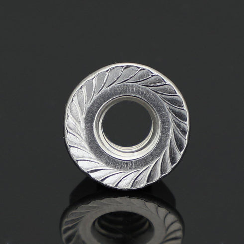 M8 Serrated Flanged Hex Nuts, Stainless Steel 18-8, 25 PCS, Bright Finish