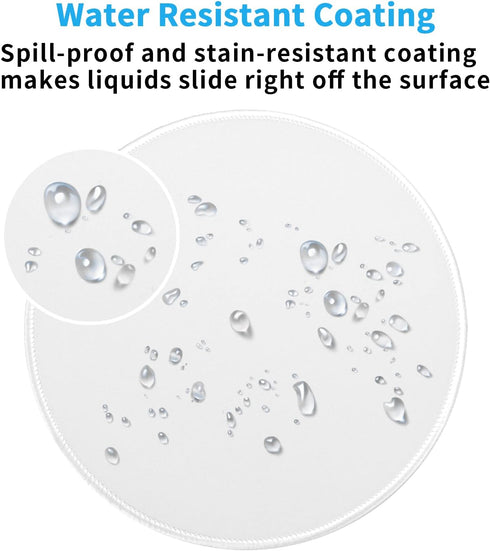 Dapesuom Round Mouse Pad, 8.7 x 8.7 Inch, Cute Small Mouse Mat, Washable Non-Slip Rubber Base, White