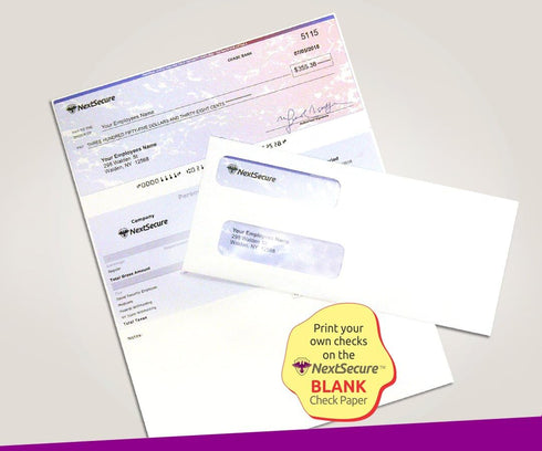 NextSecure Blank - Not Printed Check Stock for Laser/Ink-Jet, 500 Sheets Per Pack (Red-Blue Prismatic Top)