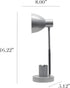 LD1076-SLV 16.22" Simple Designs Sleek Essentials Adjustable Metal Desk Task Lamp with Organizer Compartment