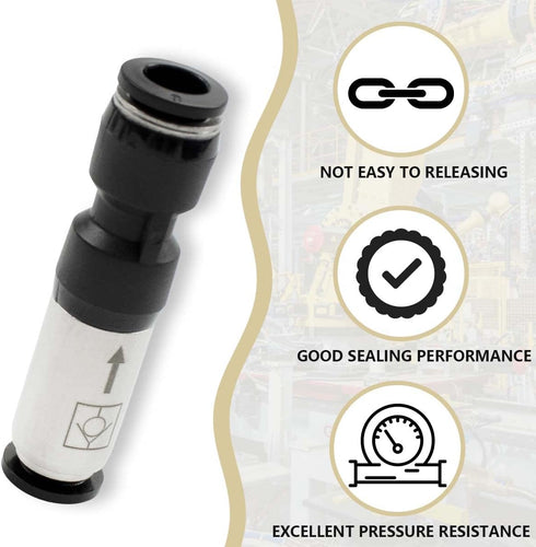 3 pcs 8mm Straight One Way Flow Pneumatic Check Valve, Push to Connect Fitting for Air Compressor.