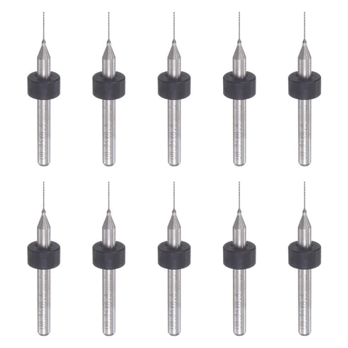 uxcell Micro PCB Drill Bit Set, 10pcs 1/8" Shank 0.35mm Solid Tungsten Carbide CNC Engraving Bits