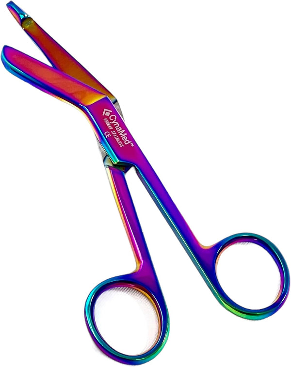 German 1 Lister Bandage Nurse Scissors, 4.5 inches Multi Titanium Color Rainbow Cynamed