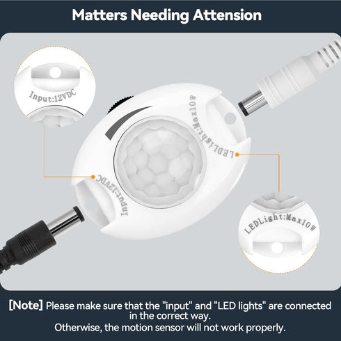 2 6.56Ft 12V Dimmable Closet HOUHUI Under Bed Lights Motion Sensor COB LED Strip, x Warm White Motion Activated LED