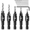 5Pcs Countersink Drill Bit Set, Woodworking Counterbore Hole Drill Bits with 1/4" Hex Shank for Adjustable Drilling