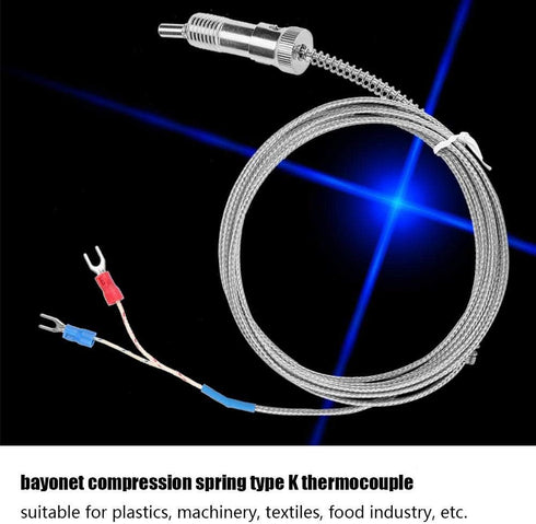 K Type Thermocouple, Bayonet Compression Spring Temperature Sensor Probe 0-400°C (Optional) (5 m)