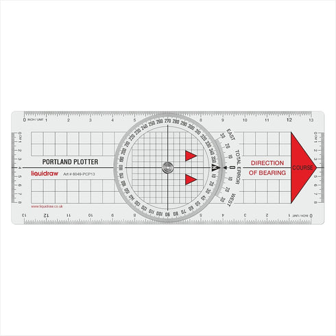 Liquidraw Portland Course Plotter with Marine Protractor | Navigation Protractor | Useful