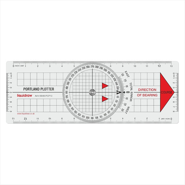 Liquidraw Portland Course Plotter with Marine Protractor | Navigation Protractor | Useful