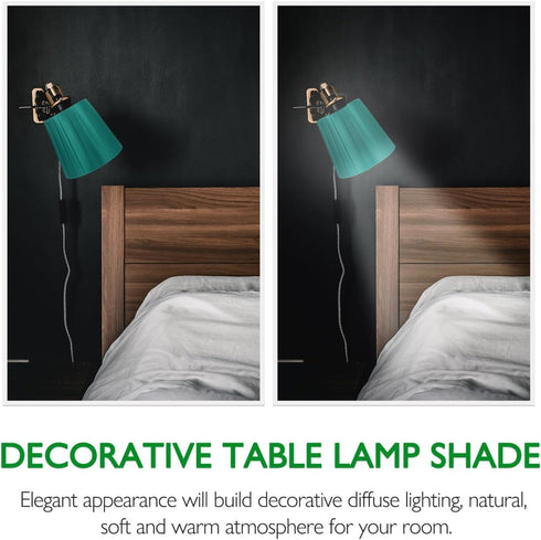 5.51x4.92x3.54In Bulb Hemobllo Clip-On Lampshade Cover Cotton Cloth Jade Lightweight Easy Installation Decorative