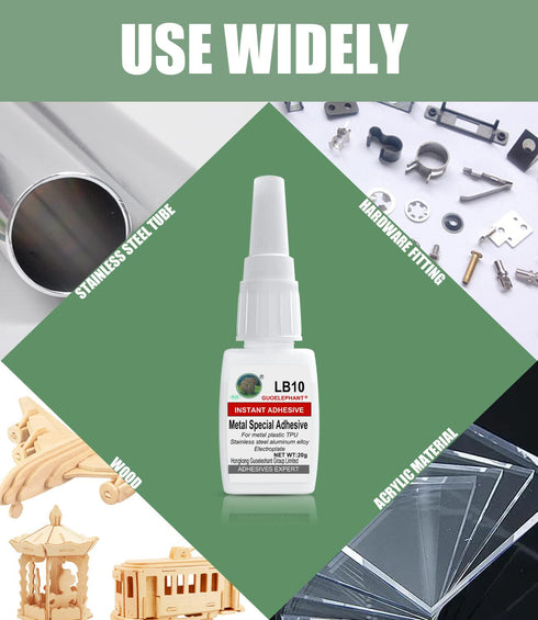 Metal Glue for Bonding - Instant Super Glue for Metal, Stainless Steel, Aluminum Alloy, DIY Craft, and More