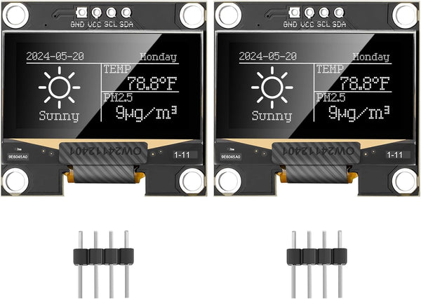 MakerFocus 2pcs 1.3 Inch I2C IIC OLED Display Module 128 x 64 Pixel