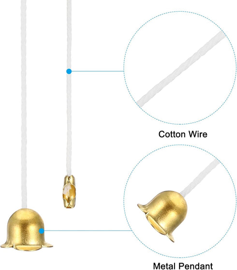 PATIKIL 1.5M 4.9ft 10 Ceiling Pull Chain, Pcs Pulls String Extender with Flower Pendant for Fan Light Chandelier Table