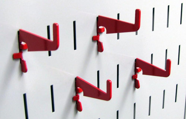 Wall Control Medium 1-7/8in Slotted Hook Pack for Pegboard and Tool Board - Red