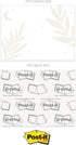 Boho Crystal Magic Sticky Note Assortment, Set of 6, 4" x 3" Blue Tan Repositionable Pads, Made in The USA