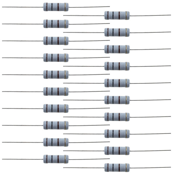20PCS 3 Watt 100 Ohm Metal Oxide Film Resistor, Quad Band Standard EIA Colours for Experiments