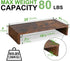 2 Pack Riser-20 inch, TEAMIX Monitor Stand Wooden Tabletop Shelf for TV/PC/Laptop/Printer, Rustic Brown Monitor Riser