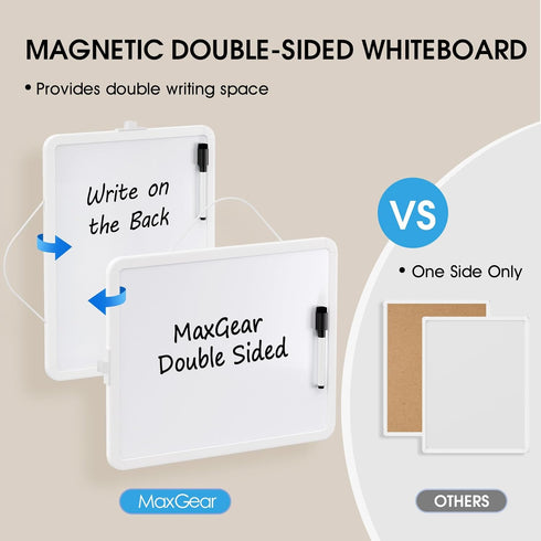 MaxGear Small White Board for Wall, 11"x 14" Mini Double-Sided Magnetic Dry Erase Board with Black Marker