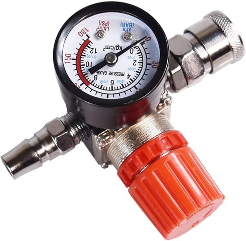 Air Compressor Pressure Regulator with Dial Indicator, 0-175 PSI Air Gauge for Air Tools and Compressor (four-way valve)