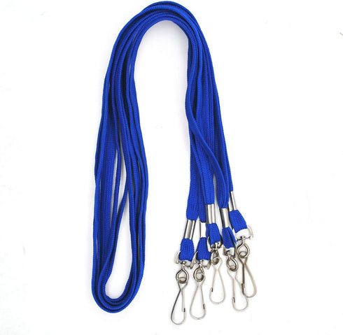 Lanyard 50PCS with Swivel Hook Clips for ID Name Badge Holder, Blue