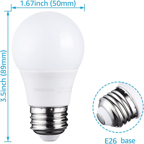 TORCHSTAR 5.5W A15 LED Bulbs, 40 Watt Equivalent, Dimmable, 5000K Daylight, Pack of 6